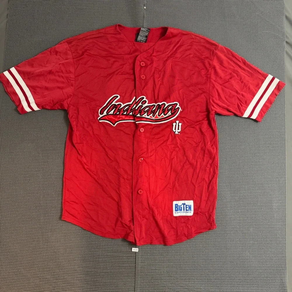 Indiana University Hoosiers Baseball Jersey Red Big Ten JA Mens Medium 03